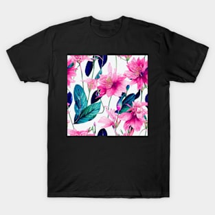 Colorful watercolor leaves pattern T-Shirt